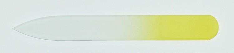 Skleněný barevný pilník 90/2 mm barva žlutá Skleněný barevný pilník 90/2 mm barva žlutá - Péče o ruce Leštičky, leštící bloky a pilníky na nehty pro nehtovou modeláž a manikúru Skleněné a barevné pilníky na manikúru Pilníky 9 cm