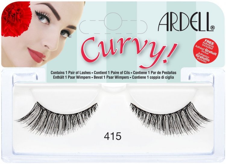 Nalepovací řasy Ardell Curvy 415 black Nalepovací řasy Ardell Curvy 415 black - Péče o ruce Umělé řasy a trsy Nalepovací řasy Ardell