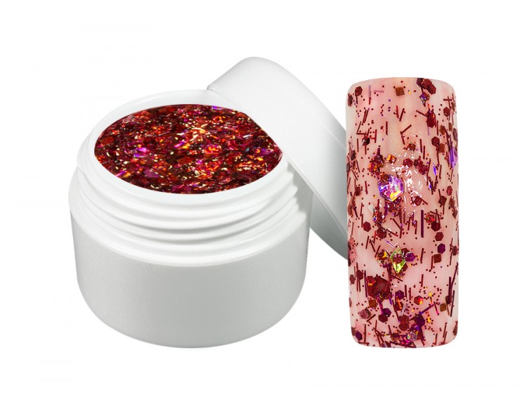 UV gel barevný crisp červený 5 ml UV gel barevný crisp červený 5 ml - Péče o ruce Barevné UV gely Flitrové barevné UV gely
