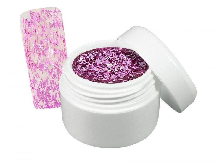 UV gel barevný flitter pink 5 ml UV gel barevný flitter pink 5 ml - Péče o ruce Barevné UV gely Flitrové barevné UV gely