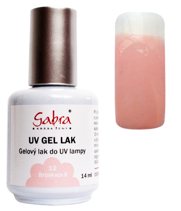 UV gel lak GABRA 12 broskvová 14 ml UV gel lak GABRA 12 broskvová 14 ml - Péče o ruce Gel laky