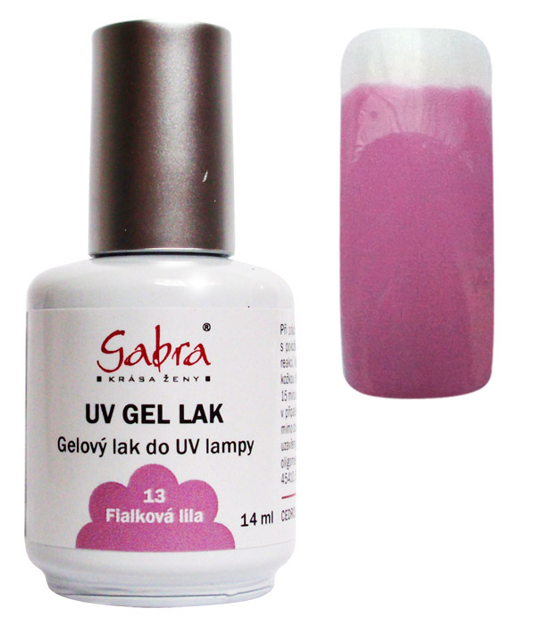 UV gel lak GABRA 13 fialková lila 14 ml UV gel lak GABRA 13 fialková lila 14 ml - Péče o ruce Gel laky