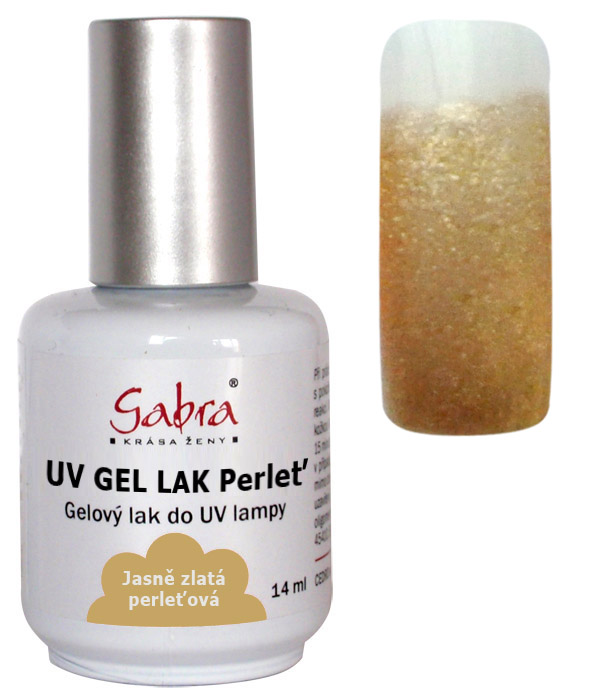 UV gel lak GABRA 21 jasně zlatá perleť 14 ml