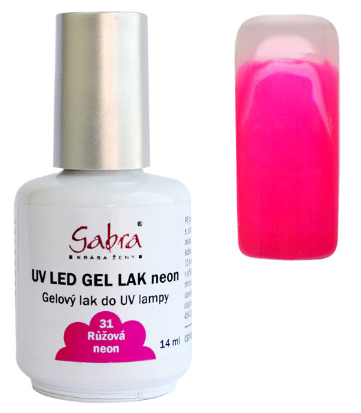 UV gel lak GABRA 31 růžová neon 14 ml UV gel lak GABRA 31 růžová neon 14 ml - Péče o ruce Gel laky