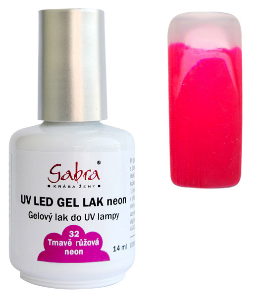 UV gel lak GABRA 32 tmavě růžová neon 14 ml UV gel lak GABRA 32 tmavě růžová neon 14 ml - Péče o ruce Gel laky