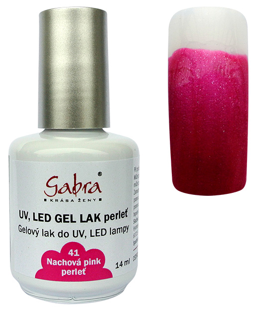 UV gel lak GABRA 41 nachová pink perleť lak 14 ml UV gel lak GABRA 41 nachová pink perleť lak 14 ml - Péče o ruce Gel laky