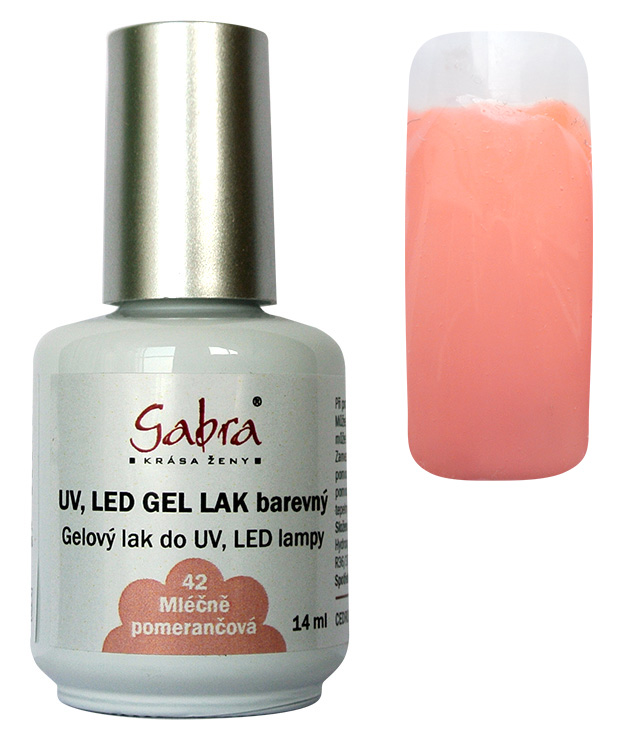 UV gel lak GABRA 42 mléčně pomerančová 14 ml UV gel lak GABRA 42 mléčně pomerančová 14 ml - Péče o ruce Gel laky