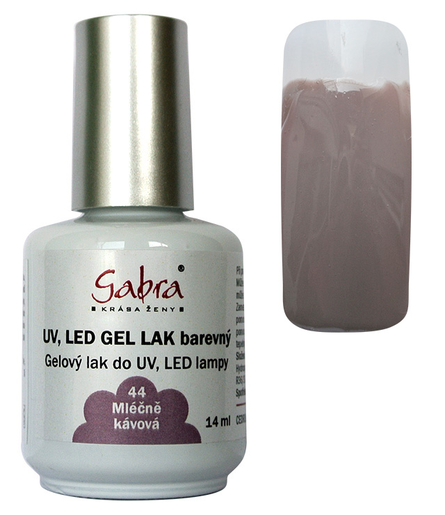 UV gel lak GABRA 44 mléčně kávová 14 ml UV gel lak GABRA 44 mléčně kávová 14 ml - Péče o ruce Gel laky