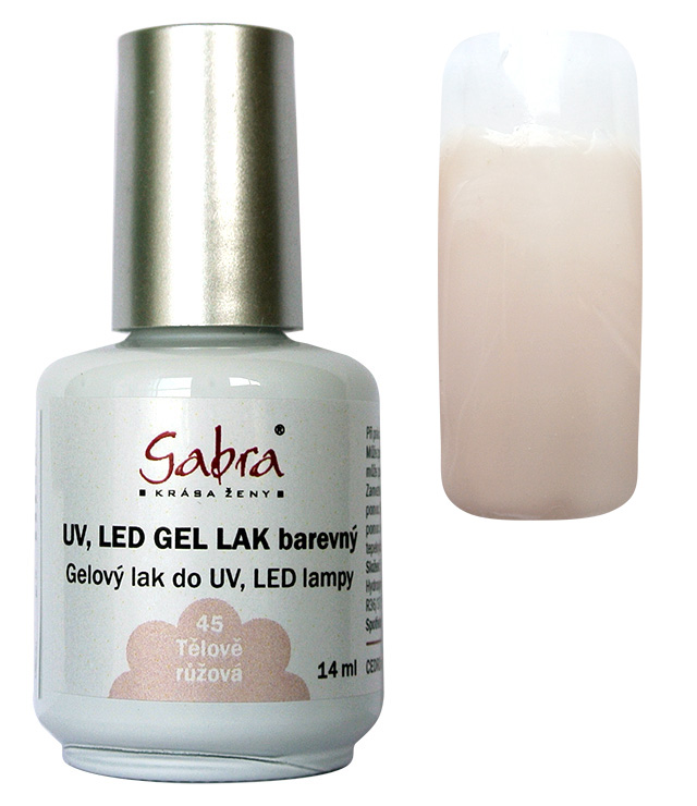 UV gel lak GABRA 45 tělově růžová 14 ml UV gel lak GABRA 45 tělově růžová 14 ml - Péče o ruce Gel laky