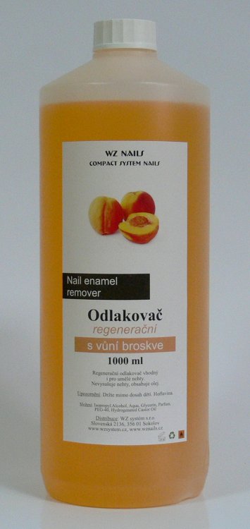 Odlakovač na nehty s vůní broskve 1000 ml Odlakovač na nehty s vůní broskve 1000 ml - Péče o ruce Odlakovače