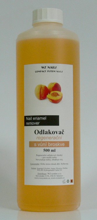 Odlakovač na nehty s vůní broskve 500 ml Odlakovač na nehty s vůní broskve 500 ml - Péče o ruce Odlakovače