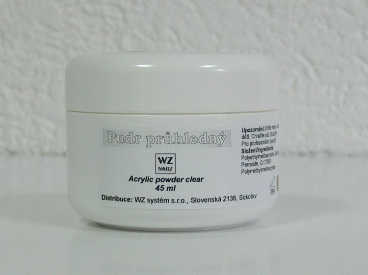 Akrylový pudr průhledný 45 ml Akrylový pudr průhledný 45 ml - Péče o ruce Akryl Akryl WZ nails
