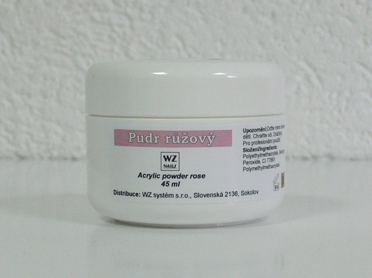 Acrylic powder - akrylový pudr růžový WZ nails - 45 ml | Péče - Akryl - Akryl WZ nails