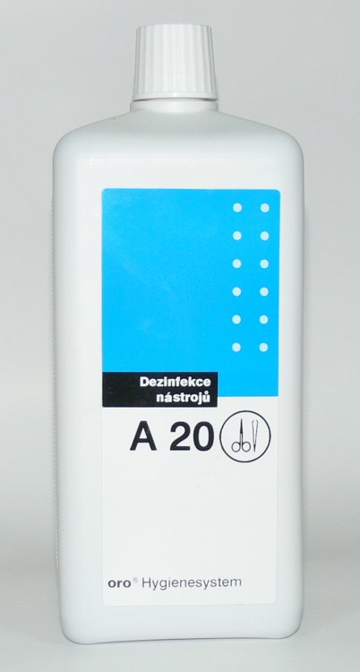 Dezinfekce na nástroje A20 ( 2 % ) 1 litr Dezinfekce na nástroje A20 ( 2 % ) 1 litr - Péče o ruce Dezinfekce a hygiena Dezinfekce na nástroje a plochy