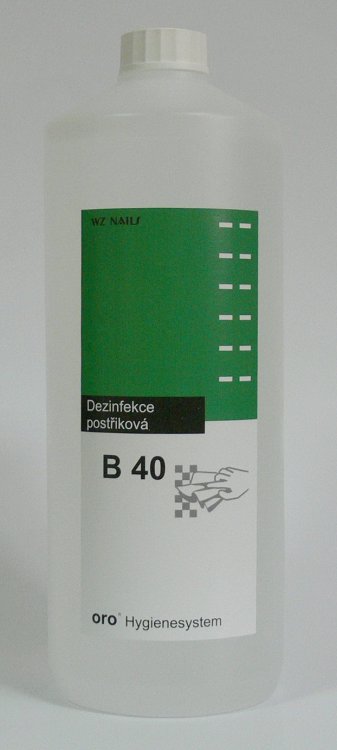 Dezinfekce postřiková na plochy a nástroje B40 1 litr Dezinfekce postřiková na plochy a nástroje B40 1 litr - Péče o ruce Dezinfekce a hygiena Dezinfekce na nástroje a plochy