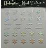 Holografické nálepky na nehty 3D - stříbrné
