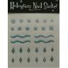 Holografické nálepky na nehty 3D - modré