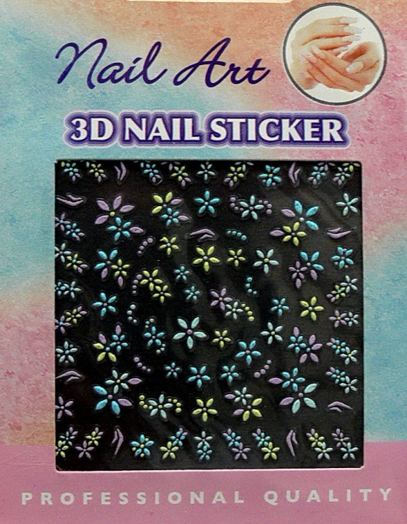 Nálepky 3D na nehty barevné 24886 Nálepky 3D na nehty barevné 24886 - Péče o ruce Zdobící nálepky a obtisky na nehty Zdobící nálepky na nehty 3D colours - samolepící