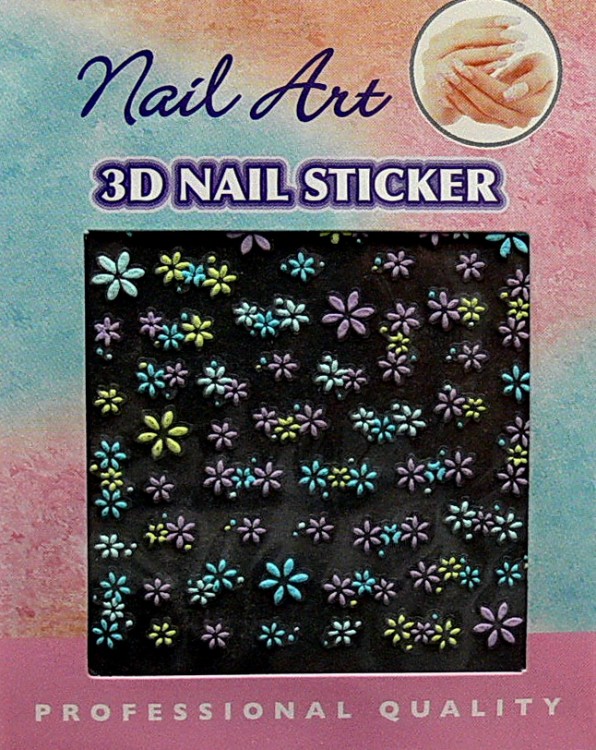 Nálepky 3D na nehty barevné 24889 Nálepky 3D na nehty barevné 24889 - Péče o ruce Zdobící nálepky a obtisky na nehty Zdobící nálepky na nehty 3D colours - samolepící